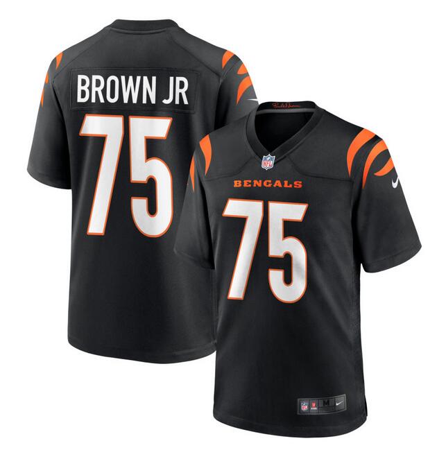 Men's Black Cincinnati Bengals #75 Orlando Brown Jr. Stitched Game Jersey